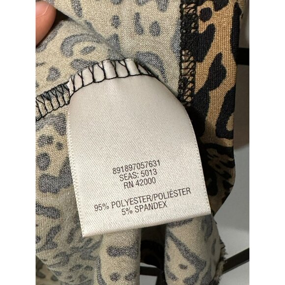 Jaclyn Smith Ladies Leopard Flowy Gorgeous Stylish 3/4 Sleeve Blouse SZ Large - Picture 6 of 8